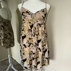 Volcom cotton floral babydoll dress mini